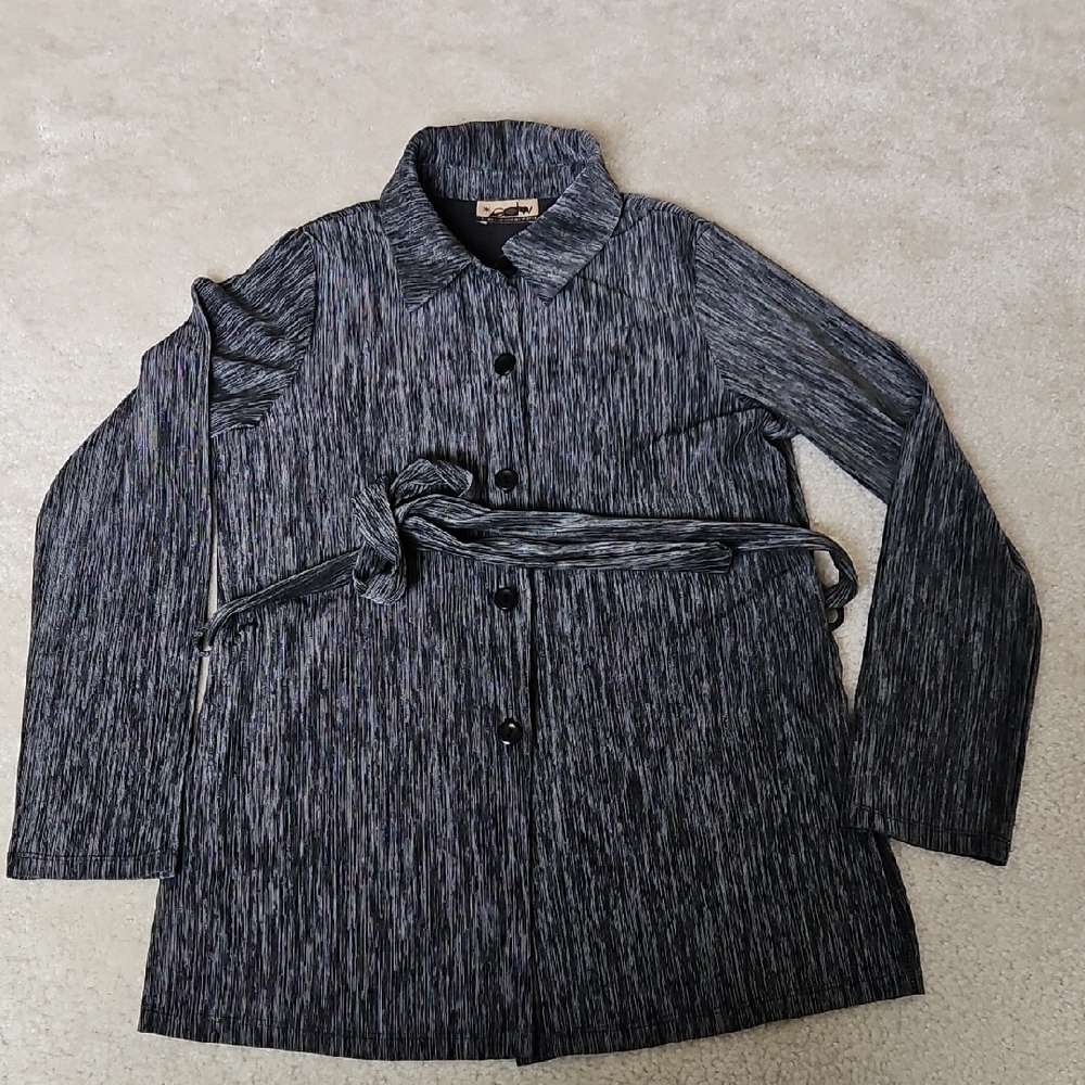 EUC CDW Stylish Black And Silver Women's Top